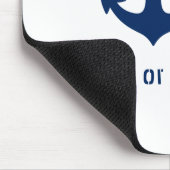 ヴィンテージ航海のいかりあなたのボートまたは名前ブルー マウスパッド (コーナー)