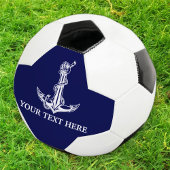 ヴィンテージ航海のいかりここにテキストをロープ サッカーボール