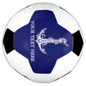 ヴィンテージ航海のいかりここにテキストをロープ サッカーボール (回転)