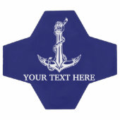 ヴィンテージ航海のいかりここにテキストをロープ サッカーボール (フラット)