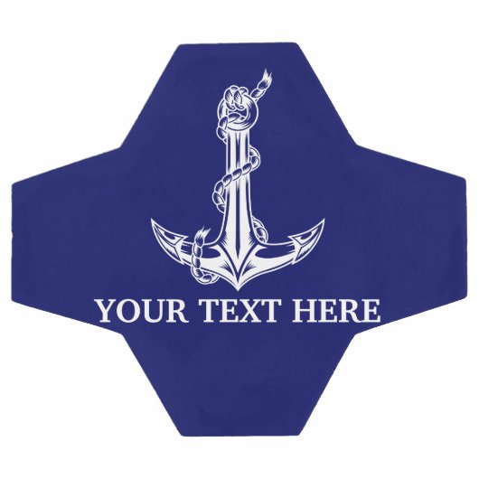 ヴィンテージ航海のいかりここにテキストをロープ サッカーボール (フラット)