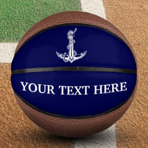 ヴィンテージ航海のいかりここにテキストをロープ ミニバスケットボール