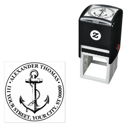 ヴィンテージ航海のいかりの名門私立校風の出荷名所在地 セルフインキングスタンプ (インサイチュ)