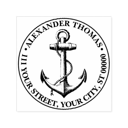 ヴィンテージ航海のいかりの名門私立校風の出荷名所在地 セルフインキングスタンプ (デザイン)