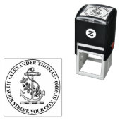 ヴィンテージ航海のいかりの船名門私立校風の積住所 セルフインキングスタンプ (インサイチュ)