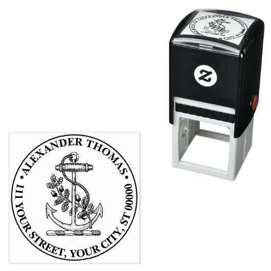 ヴィンテージ航海のいかりの船名門私立校風の積住所 セルフインキングスタンプ (インサイチュ)