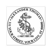 ヴィンテージ航海のいかりの船名門私立校風の積住所 セルフインキングスタンプ (デザイン)