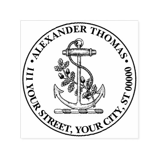 ヴィンテージ航海のいかりの船名門私立校風の積住所 セルフインキングスタンプ (デザイン)