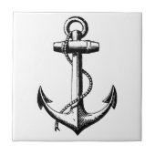 ヴィンテージ航海のいかりイラストレーション タイル (正面)
