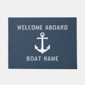 ヴィンテージ航海のいかりウェルカムクアボードボート名 ドアマット (正面)