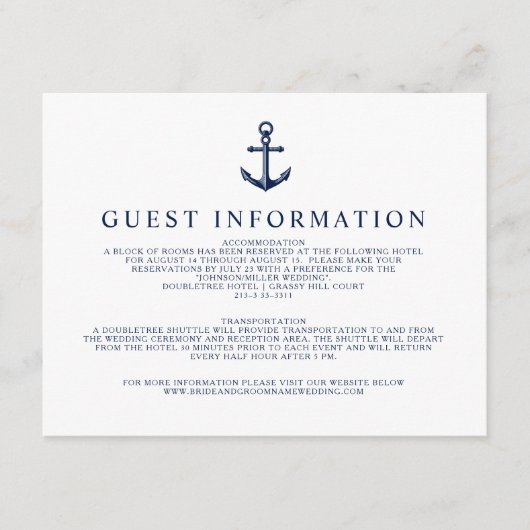 ヴィンテージ航海のいかりゲスト情報 エンクロージャーカード (正面)