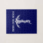 ヴィンテージ航海のいかりテキストをここにロープ ジグソーパズル (横)