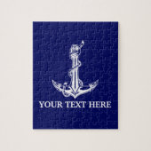 ヴィンテージ航海のいかりテキストをここにロープ ジグソーパズル (縦)