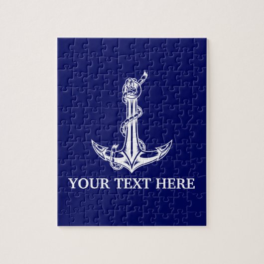 ヴィンテージ航海のいかりテキストをここにロープ ジグソーパズル (縦)