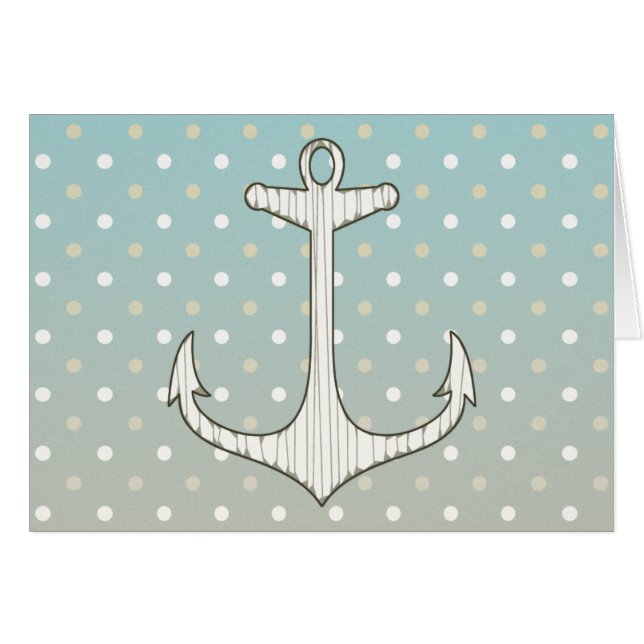 ヴィンテージ航海のいかりブルータンホワイト水玉模様 (正面横)