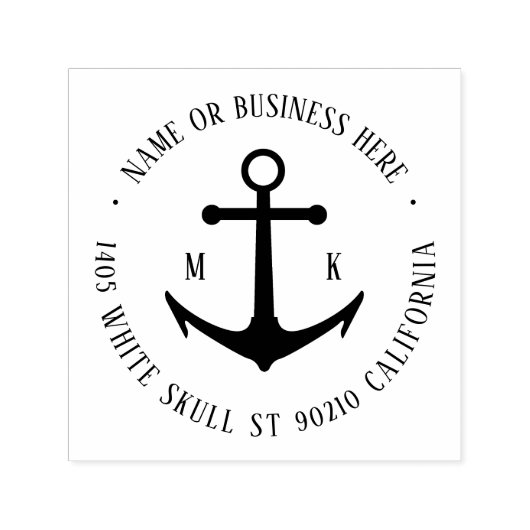 ヴィンテージ航海のいかりロゴ名差出人住所 セルフインキングスタンプ (デザイン)