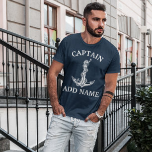 ヴィンテージ航海のいかりロープキャプテン名 Tシャツ