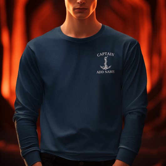 ヴィンテージ航海のいかりロープキャプテン名 Tシャツ