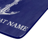 ヴィンテージ航海のいかりロープボート名 カッティングボード (角)