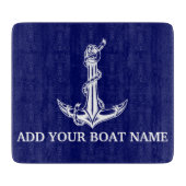 ヴィンテージ航海のいかりロープボート名 カッティングボード (正面)