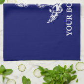 ヴィンテージ航海のいかりロープボート名 キッチンタオル (折り畳み)