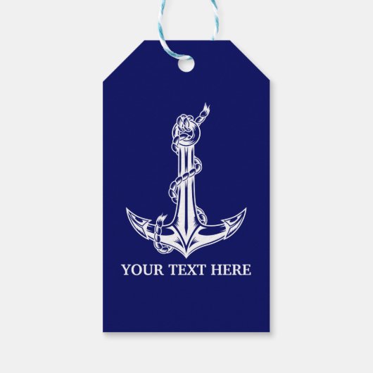 ヴィンテージ航海のいかりロープボート名 ギフトタグ (裏面)