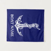 ヴィンテージ航海のいかりロープボート名 タペストリー (正面(横))