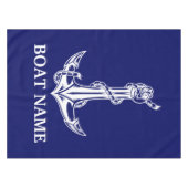 ヴィンテージ航海のいかりロープボート名 テーブルクロス (正面(横))