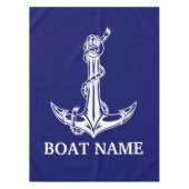 ヴィンテージ航海のいかりロープボート名 テーブルクロス (正面)