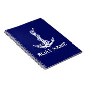 ヴィンテージ航海のいかりロープボート名 ノートブック (右側)