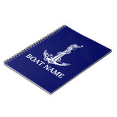 ヴィンテージ航海のいかりロープボート名 ノートブック (左側)