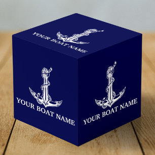 ヴィンテージ航海のいかりロープボート名 フォトキューブ