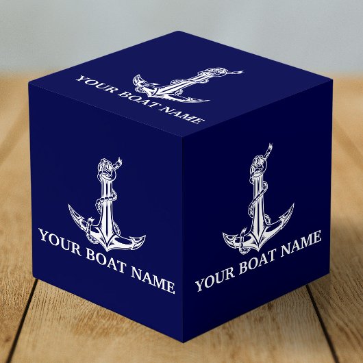 ヴィンテージ航海のいかりロープボート名 フォトキューブ