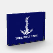 ヴィンテージ航海のいかりロープボート名 フォトブロック (左)