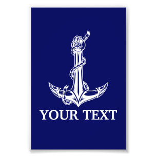 ヴィンテージ航海のいかりロープボート名 フォトプリント           