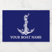 ヴィンテージ航海のいかりロープボート名 フードラベル (シングルラベル)