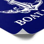 ヴィンテージ航海のいかりロープボート名 ポスター (角)