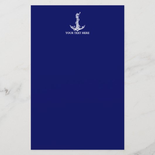 ヴィンテージ航海のいかりロープボート名 便箋 (正面)