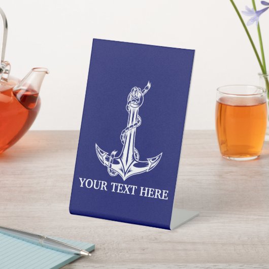 ヴィンテージ航海のいかりロープボート名 台座サイン (インサイチュ)