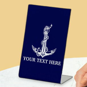 ヴィンテージ航海のいかりロープボート名 台座サイン