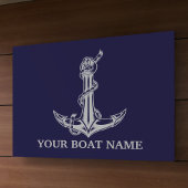ヴィンテージ航海のいかりロープボート名 横断幕