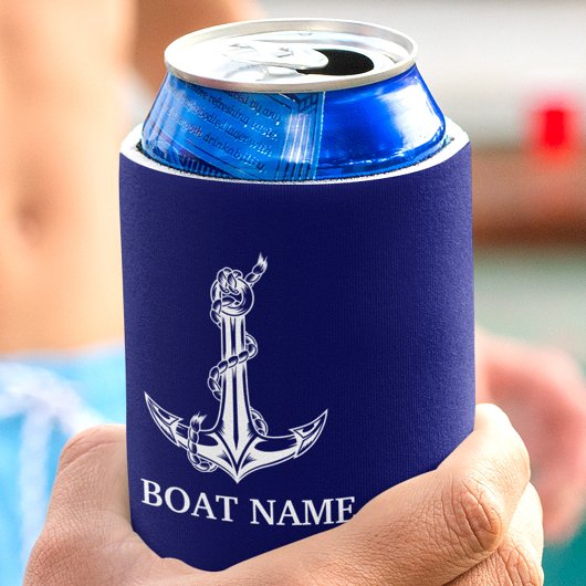 ヴィンテージ航海のいかりロープボート名 缶クーラー