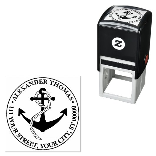 ヴィンテージ航海のいかり出荷名差出人住所 セルフインキングスタンプ (インサイチュ)