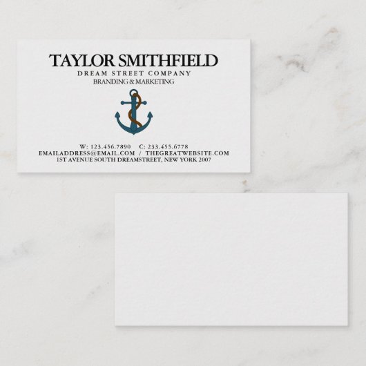 ヴィンテージ航海のいかり名刺 名刺 (正面/裏面)