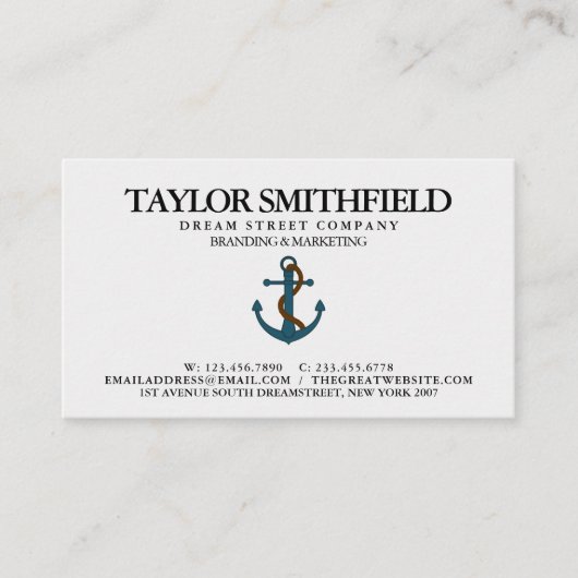 ヴィンテージ航海のいかり名刺 名刺 (正面)