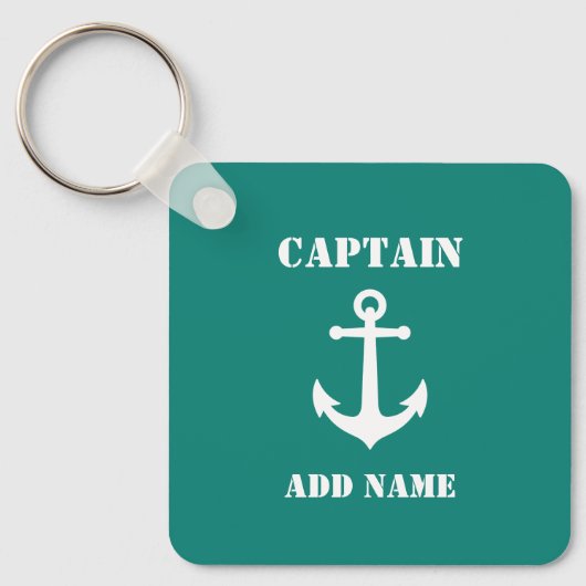 ヴィンテージ航海のいかり船長又は船名 キーホルダー (正面)