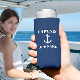 ヴィンテージ航海のいかり艦長又は船名海軍 スリム缶クーラー