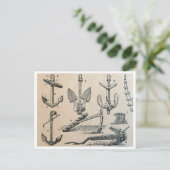 ヴィンテージ航海のいかり表イラスト ポストカード (スタンド正面)