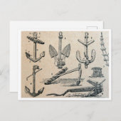 ヴィンテージ航海のいかり表イラスト ポストカード (正面/裏面)