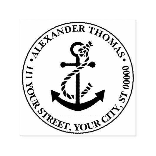 ヴィンテージ航海のいかり（ロープ名アドレス付き） セルフインキングスタンプ (デザイン)